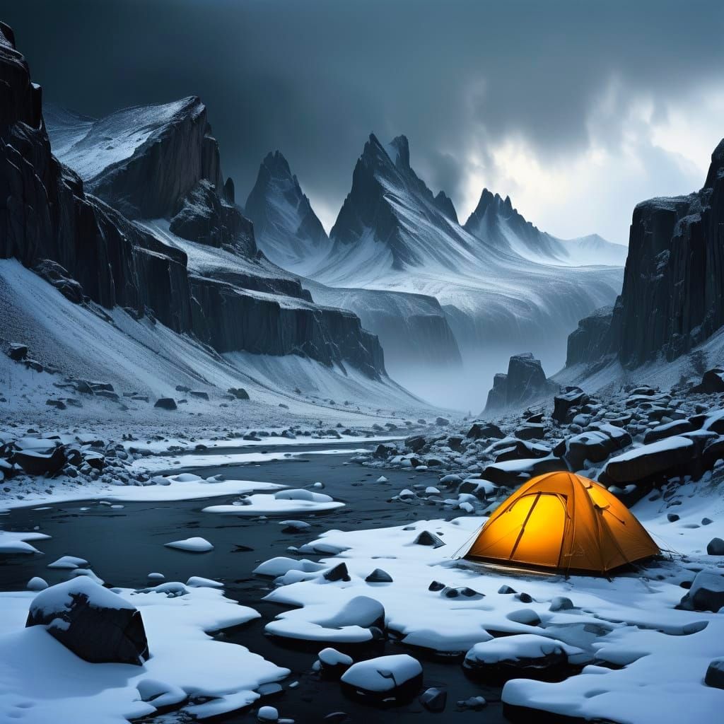 Epic Winter Wilderness Landscape in Dramatic Style