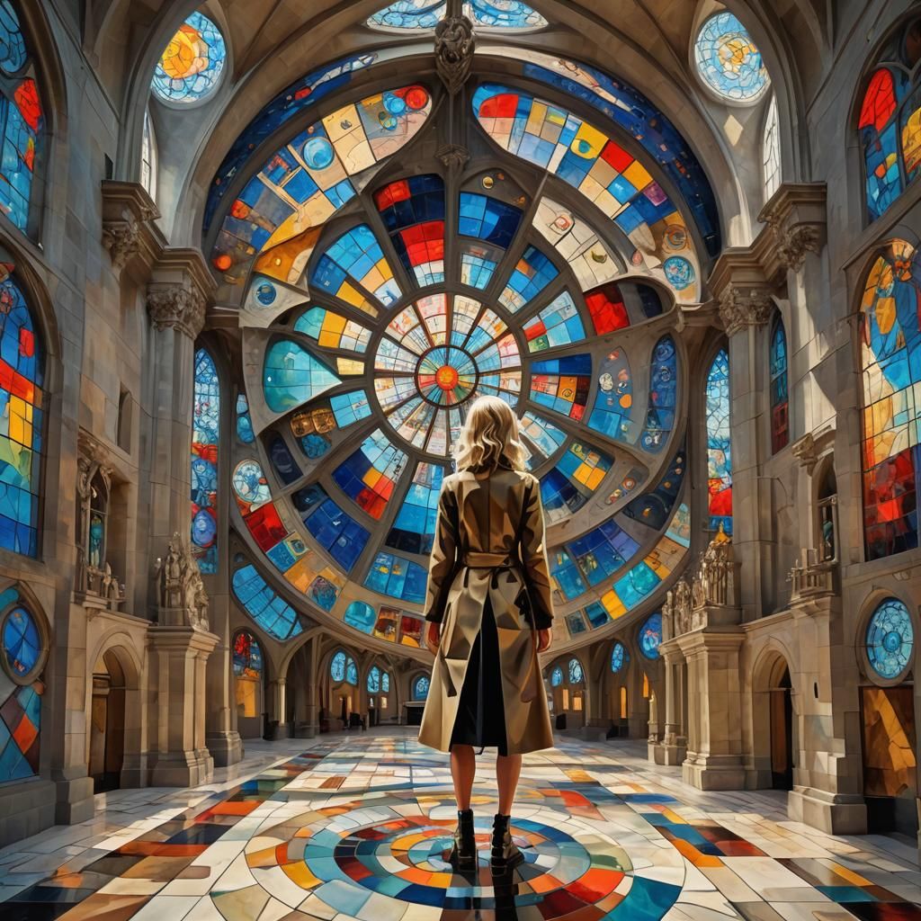 abstract surrealistic mandelbrot woman by Dali, straight bro...
