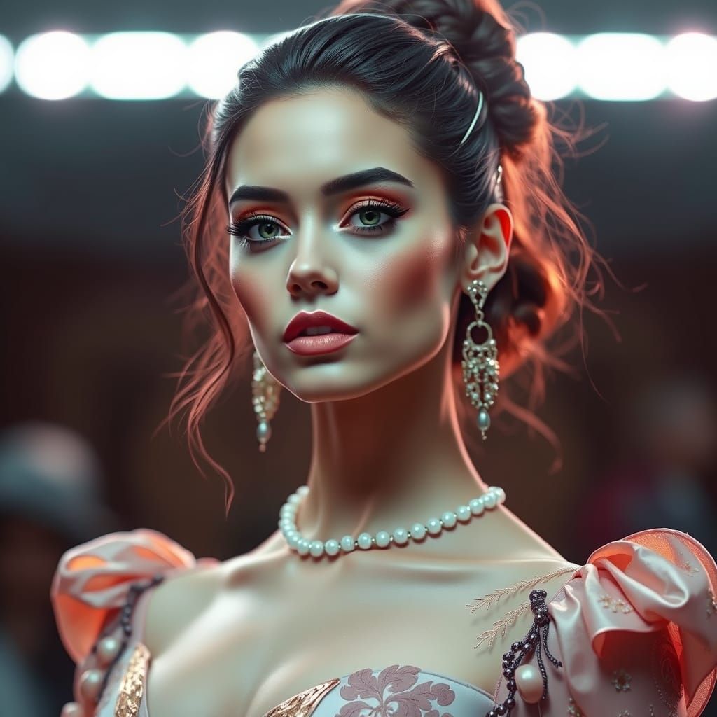 Confident Woman in Whimsical Pop Surrealism Style