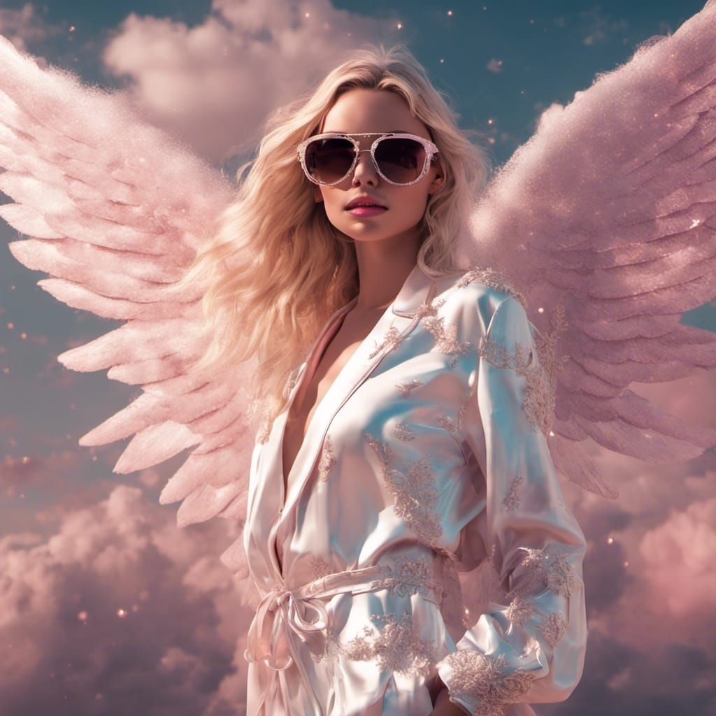 Blond Angel in Sunglasses Fashion Shot