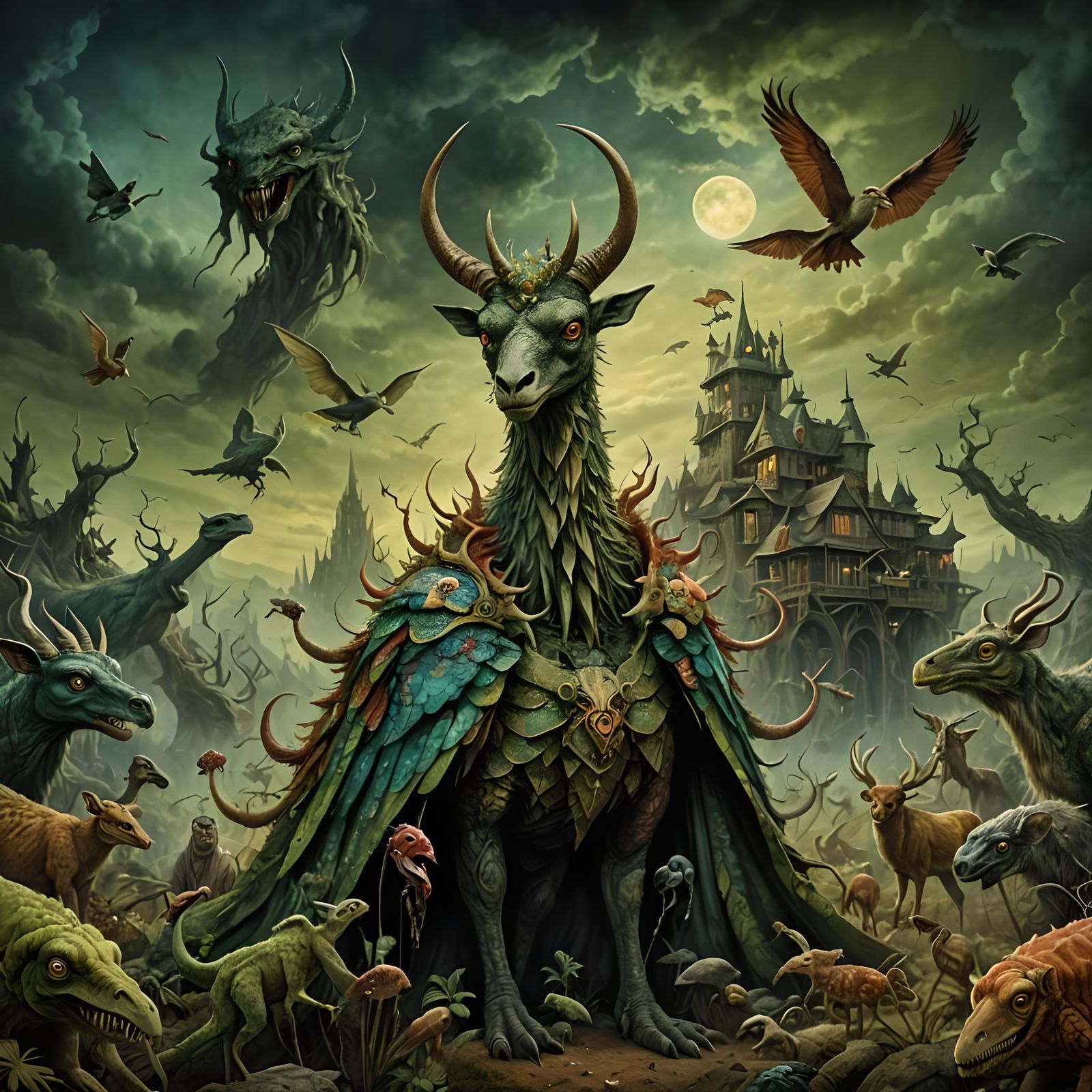 Visionary Surrealism Cryptid Taxidermy in Mixed Media