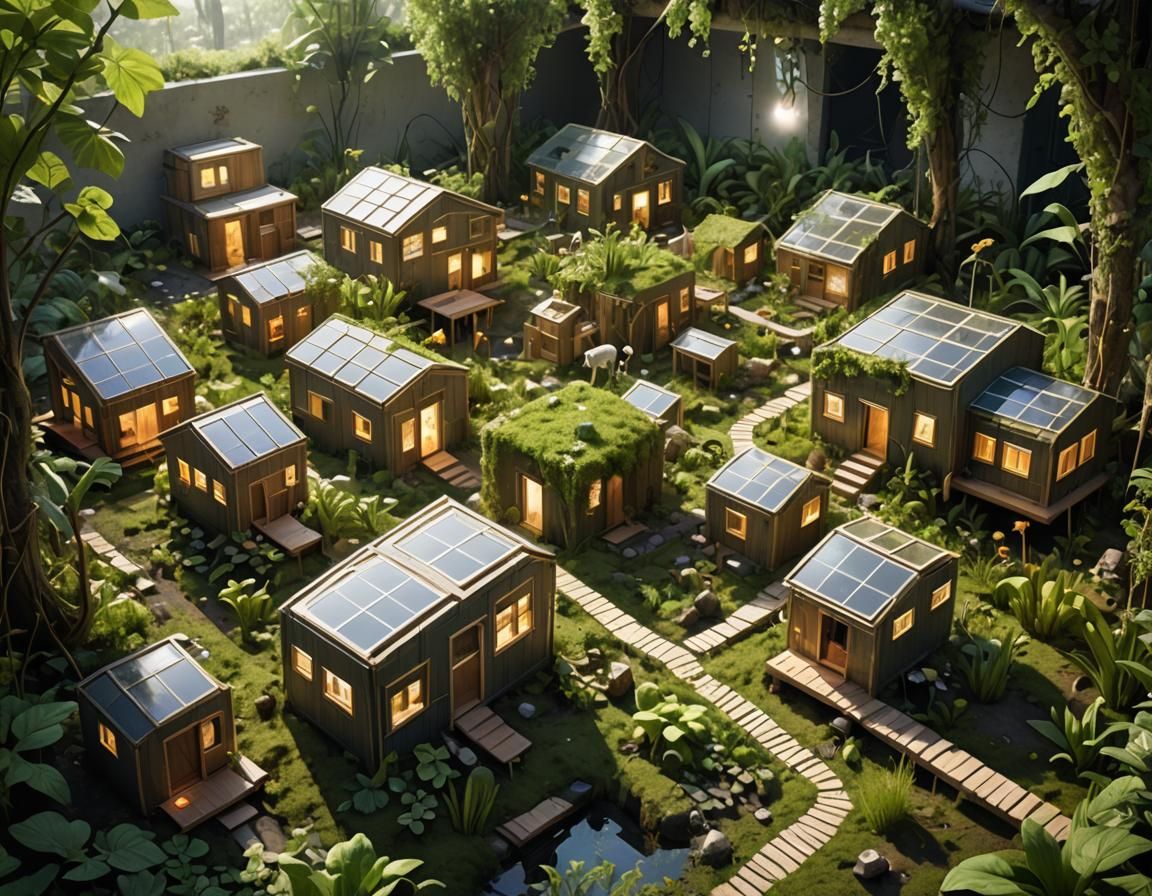 Bioengineered Micro-Village with Biomorphic Animals