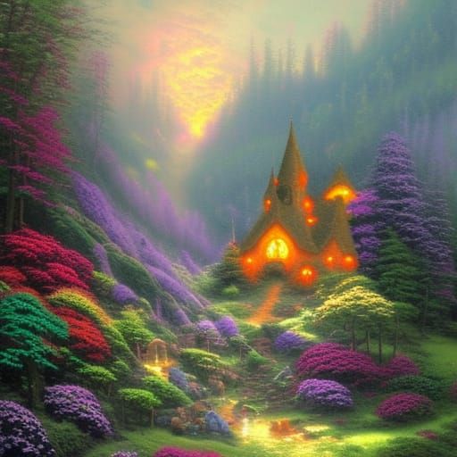 Orange Portal to Mystical Fairy Mountain
