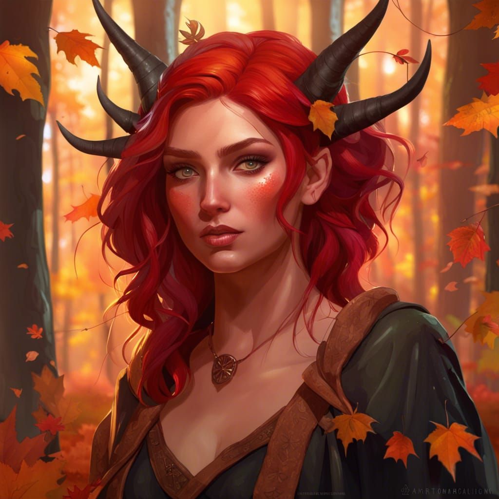 Autumn Fairy Portrait in Hyperdetailed Style