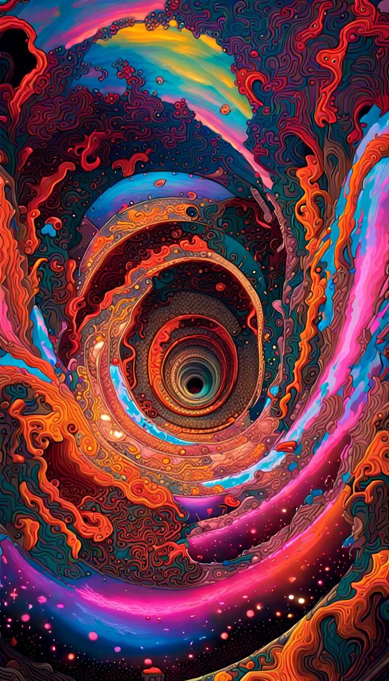 Neon Chaos: A Surreal Psychedelic Landscape