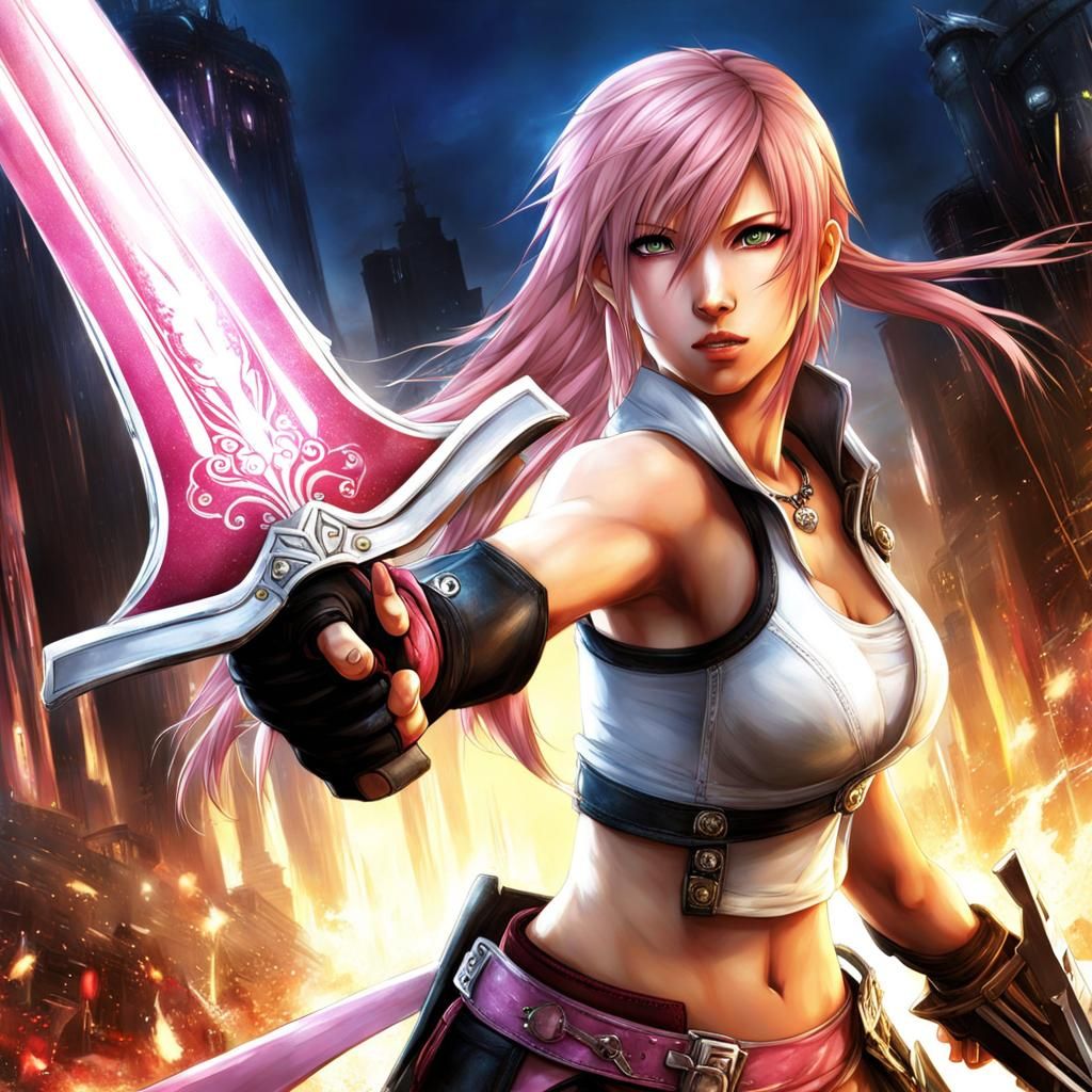 Anime-Style Warrior Ready for Battle