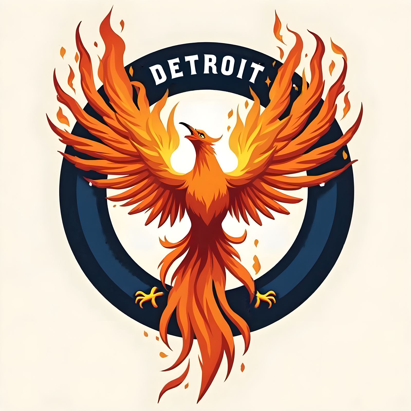 University of Detroit Phoenix Athletic Logo in Futuristic St...