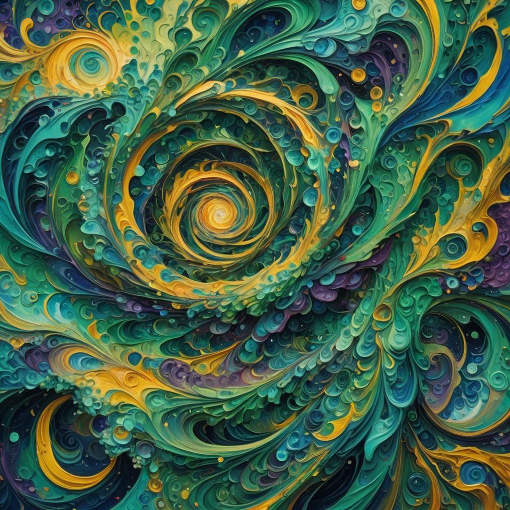 Rainbow Vortex in Van Gogh Style Fantasy Art