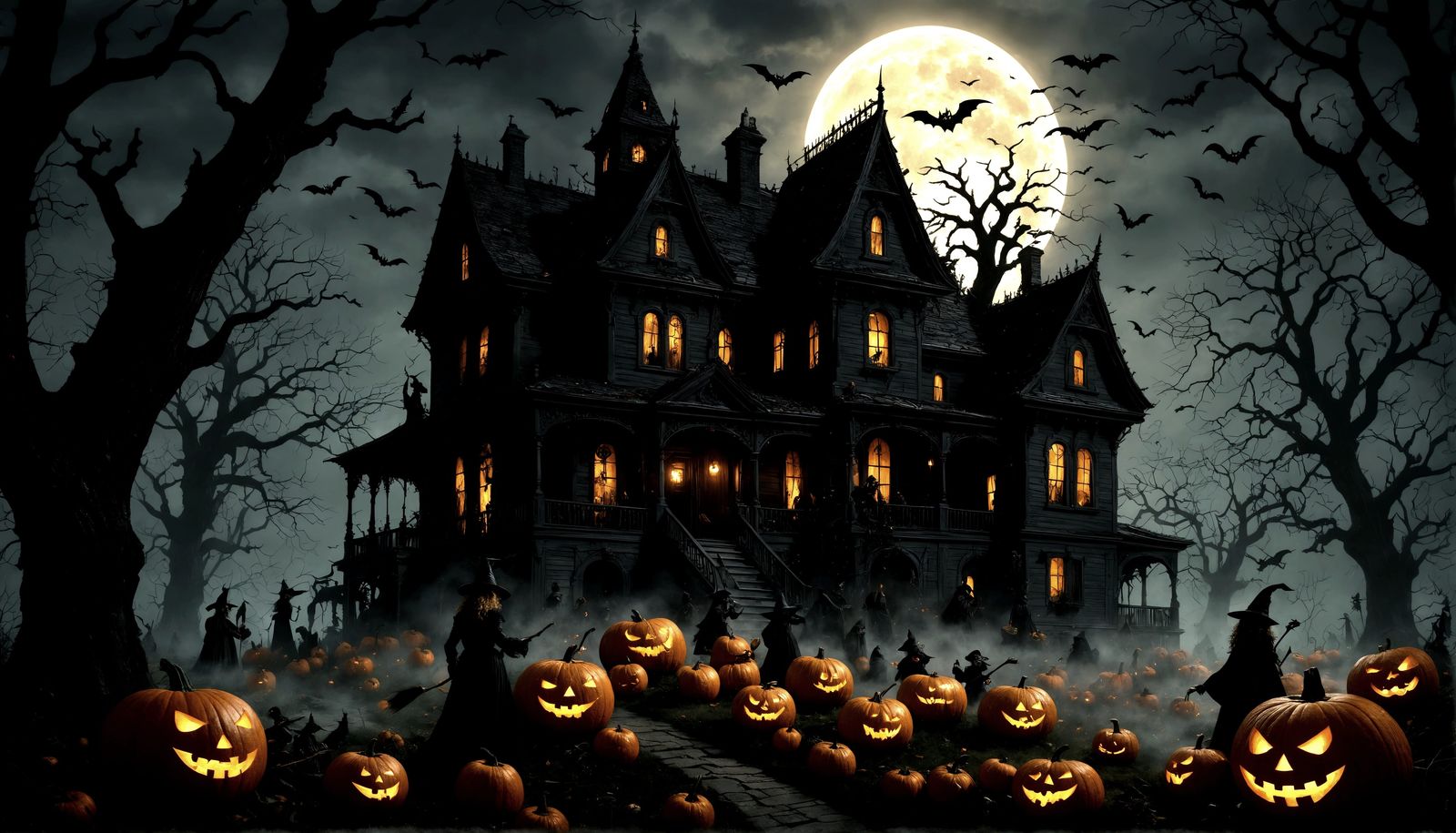 Sinister Halloween Celebration Art in Horror Style