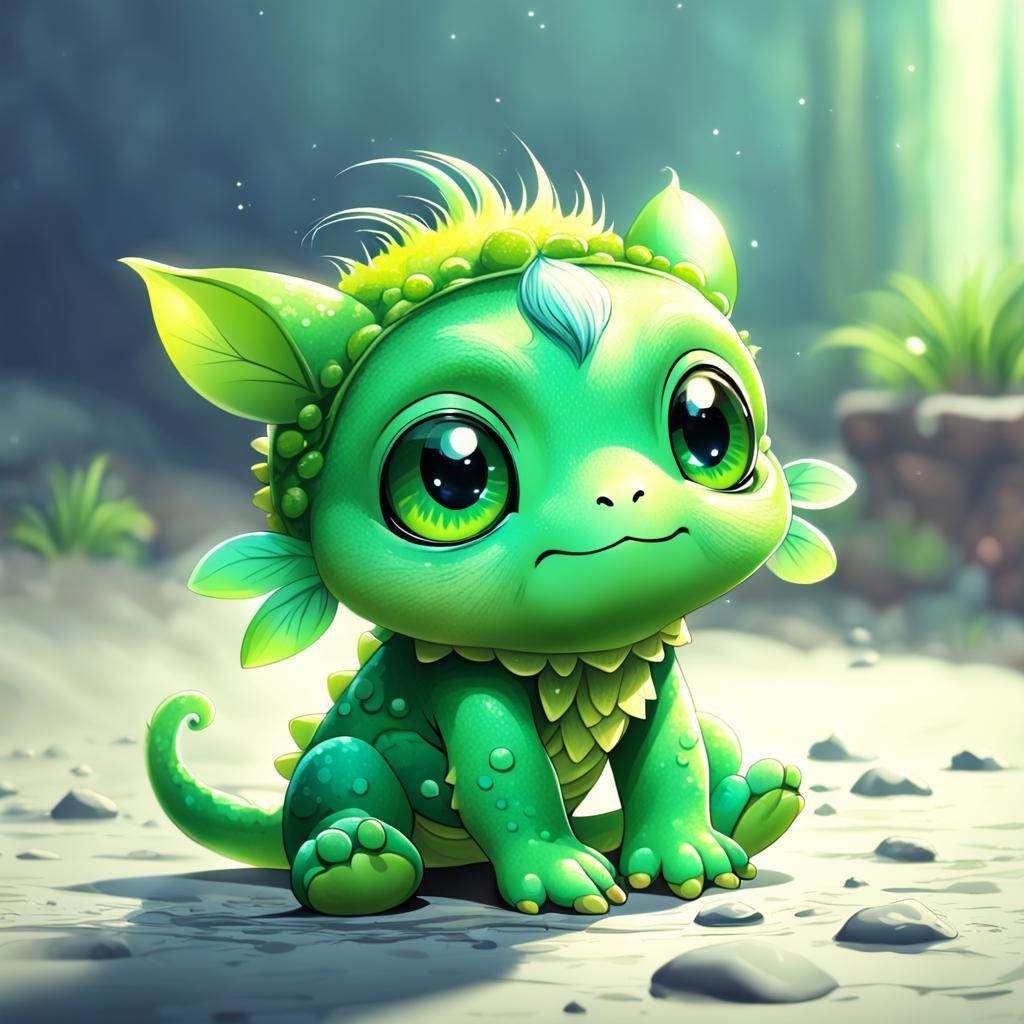Adorable Little Green Creature Image