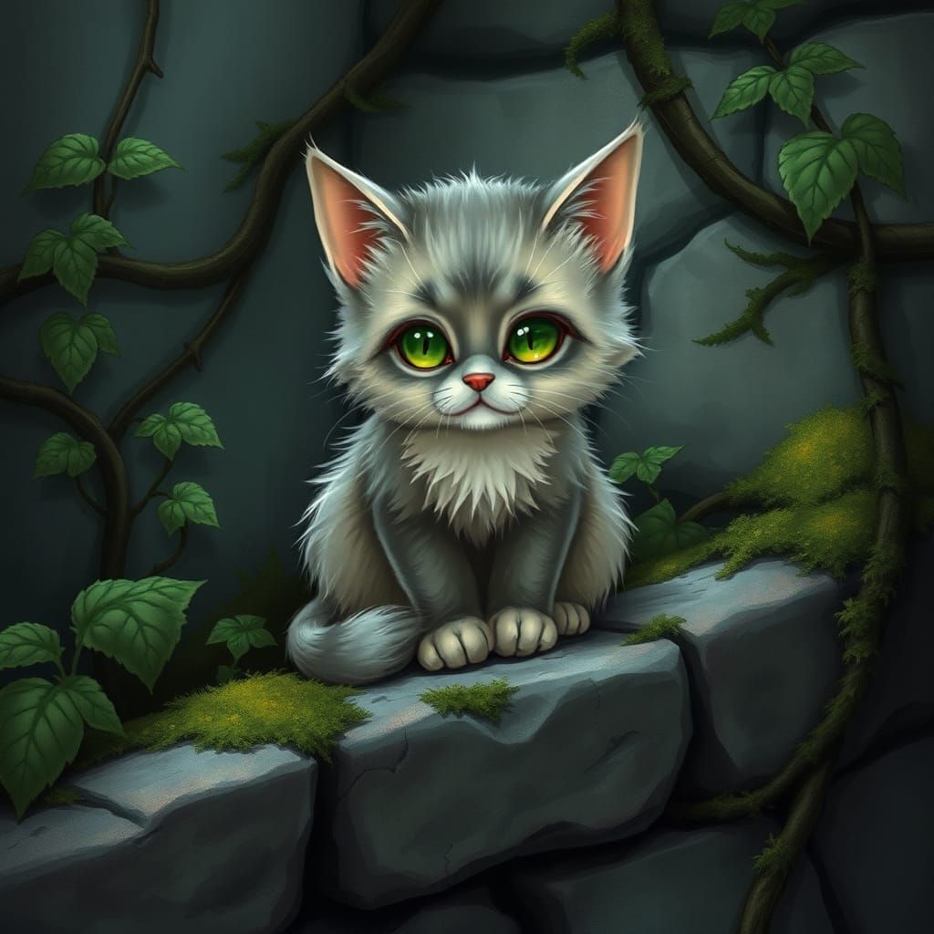 Fantasy Cat Portrait with Intricate Details