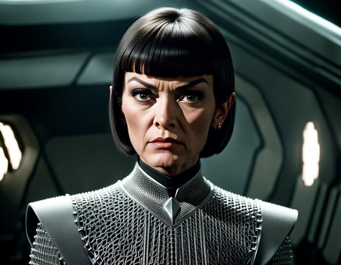 Detailed Romulan Officer on Starship Bridge