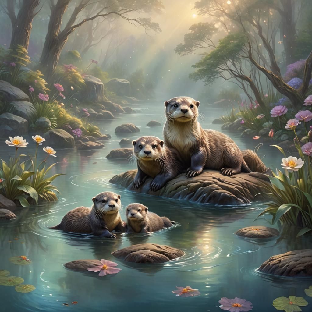 Forest Otter Family