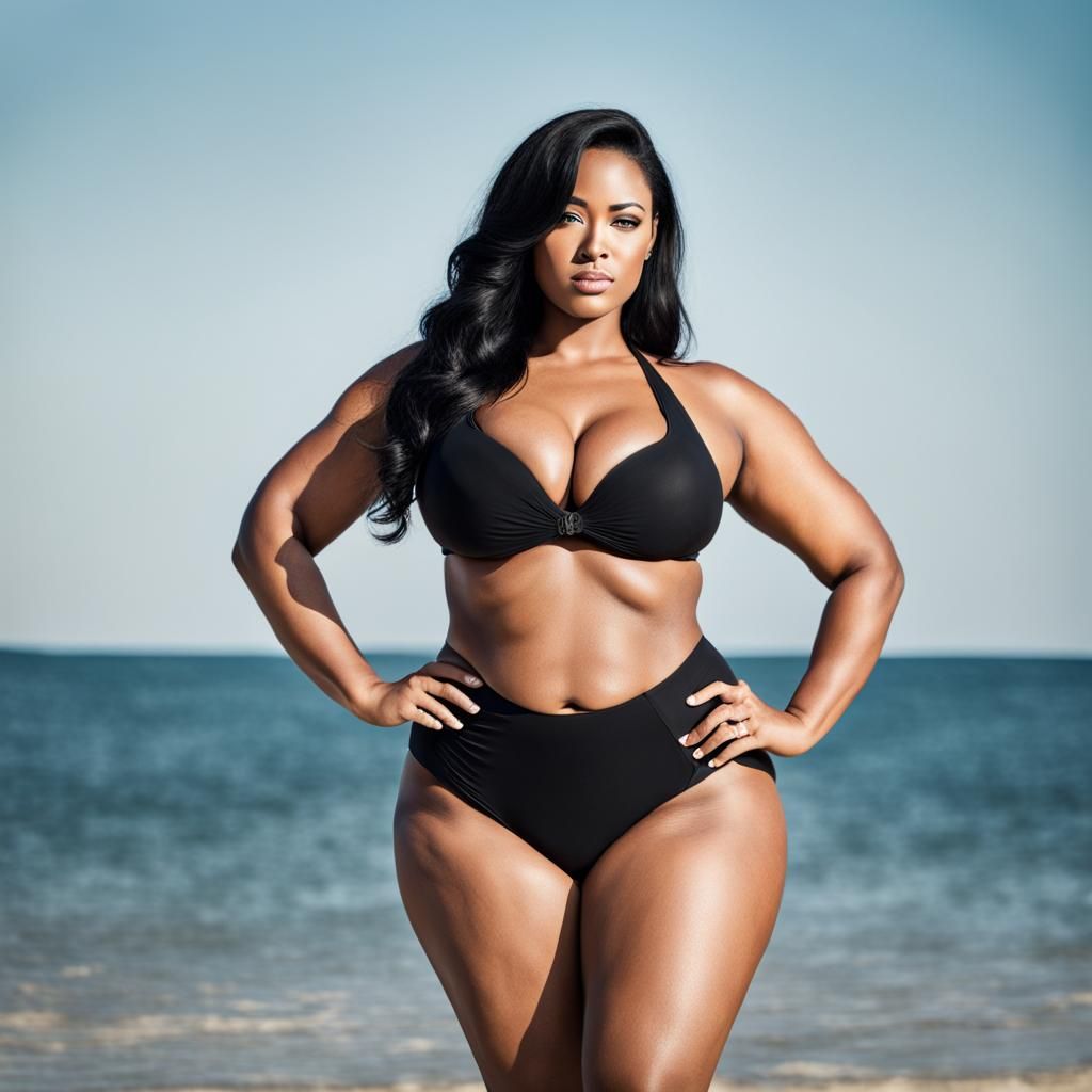 Curvy Woman on the Beach Portrait