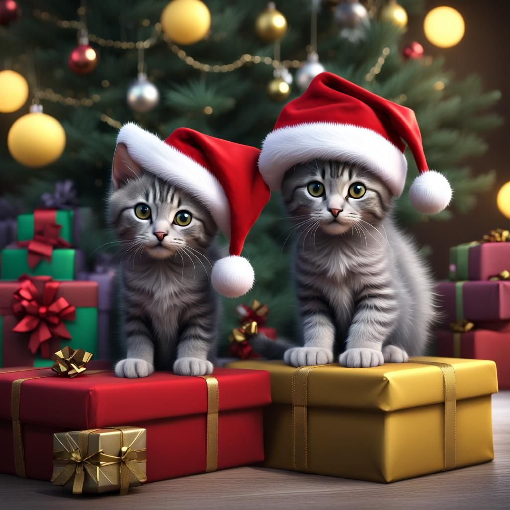 Cute Christmas kittens v.2