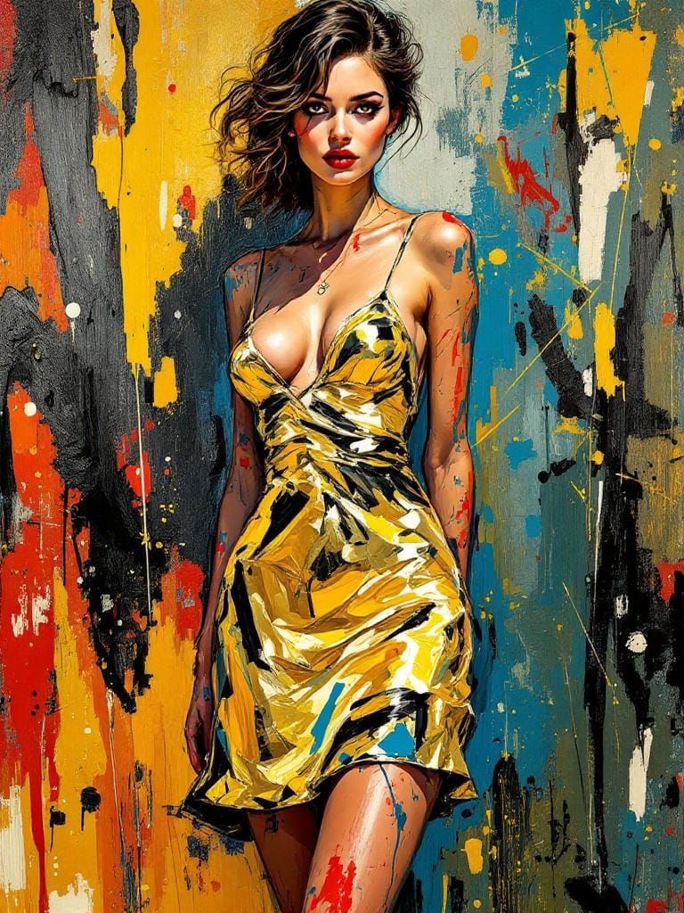 Swedish Pin-Up with Bold Strokes in an Expressive Style