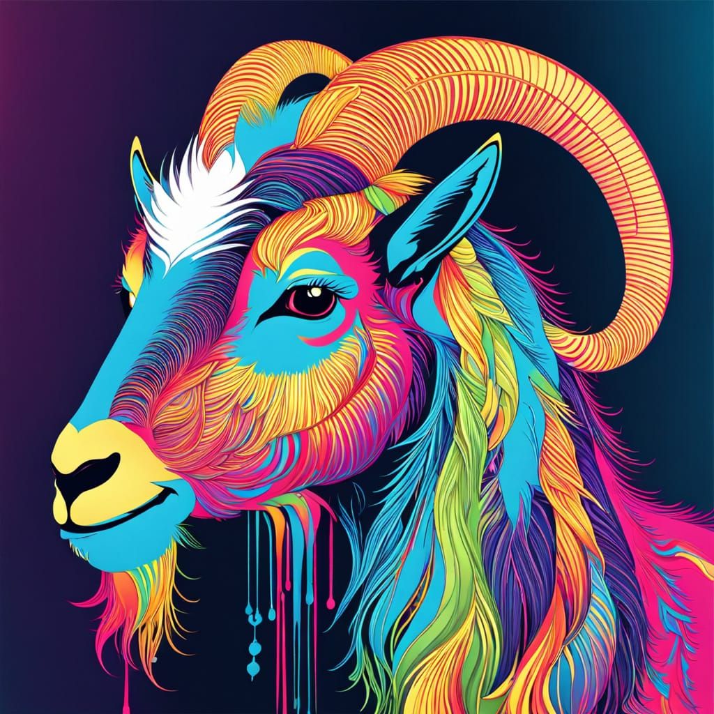 🥉 Third place 
(glittering goat intricate colorful zombiecore)
