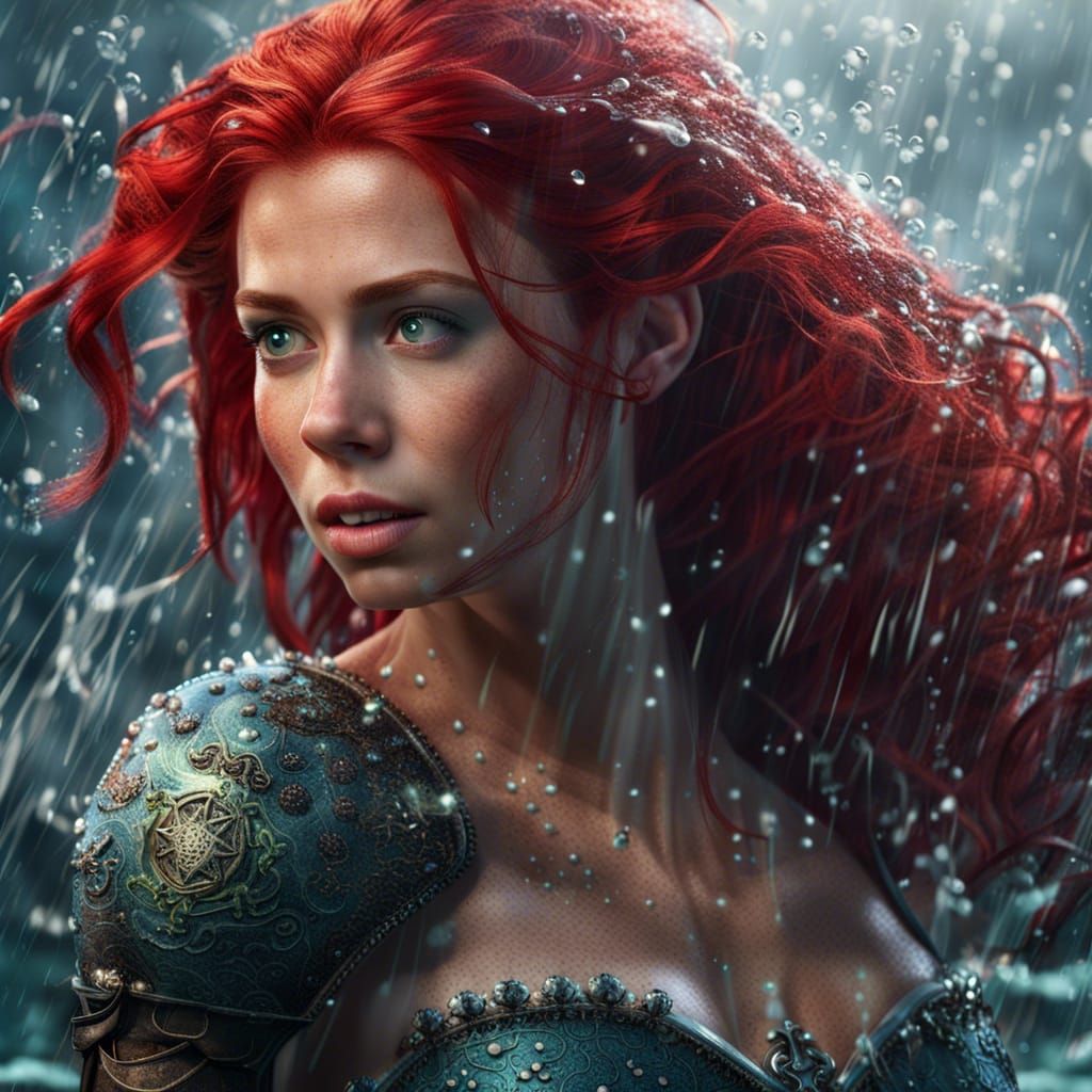 Ariel in Ornate Armour: Photorealistic CGI Portrait