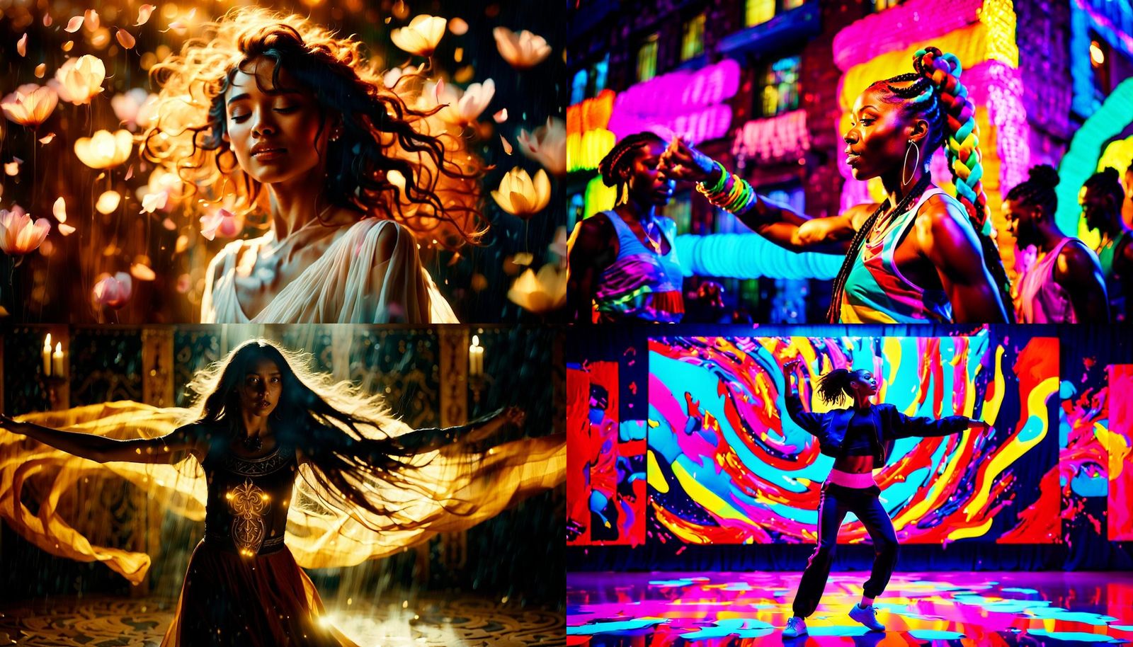 Dancing Figures Displaying Midriffs in Exophilic Style