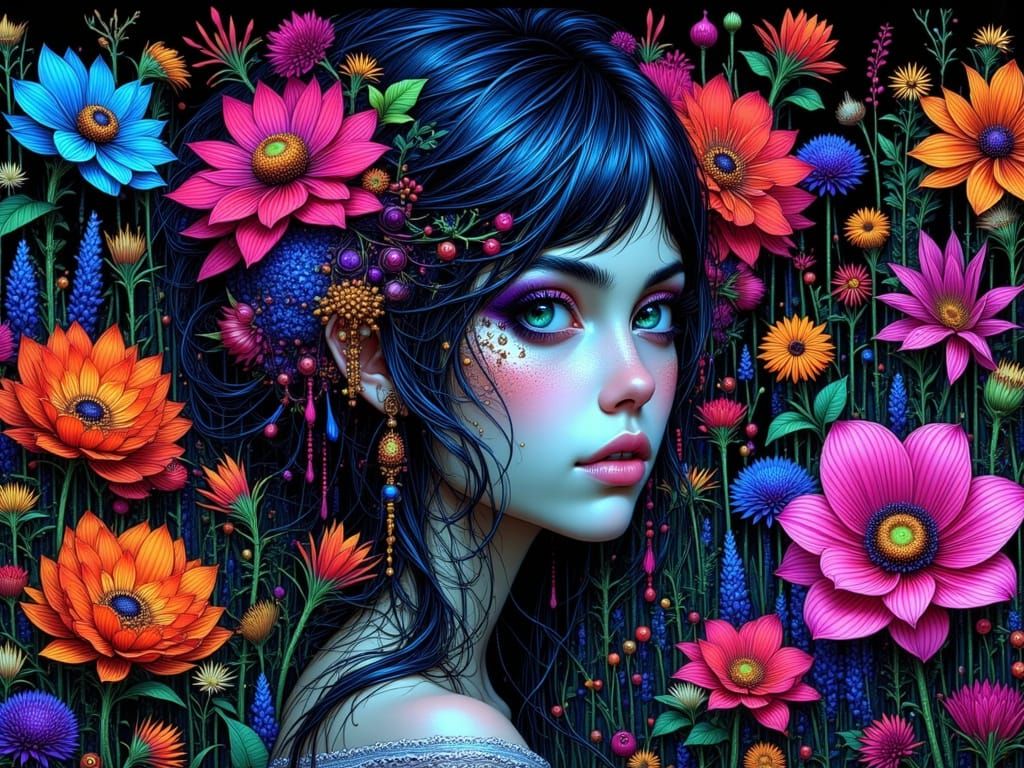 Enchanting Woman in Toxic Secret Garden