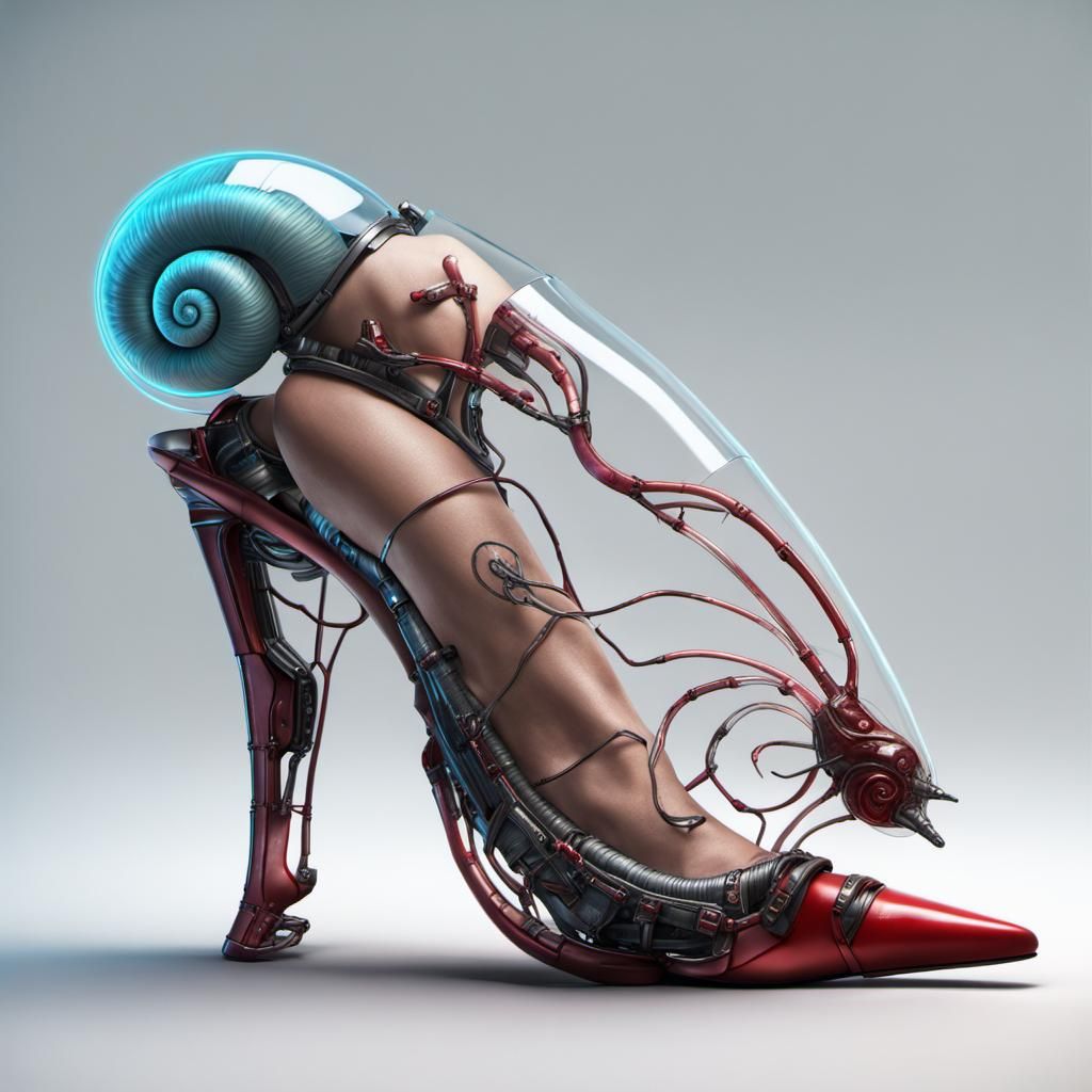Holographic Cyberpunk Nymph with Prosthetic Limbs