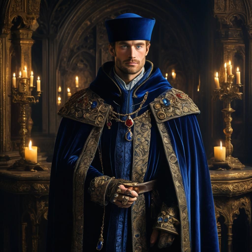 Duke Displays Sapphire Ring in Gothic Chamber