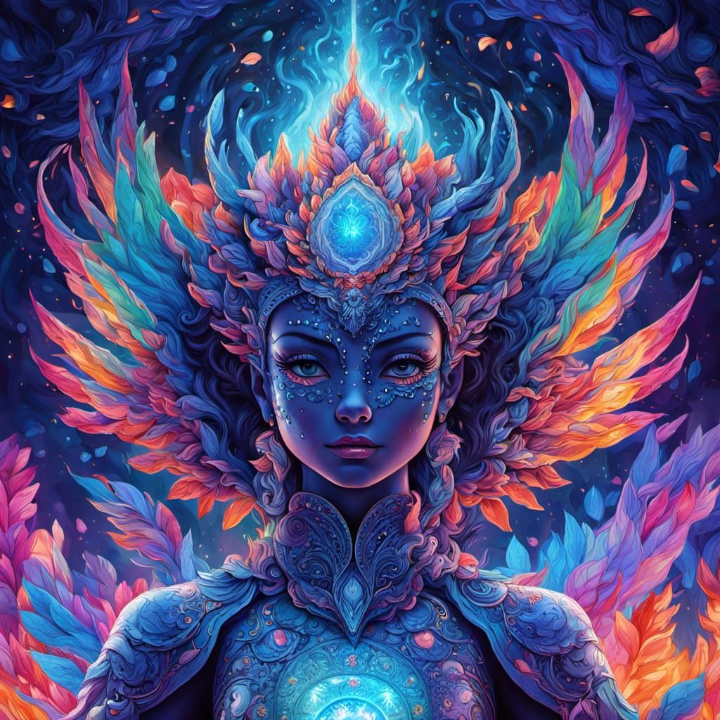 Mystical Being Radiates Energy in Dreamlike Fantasy Art