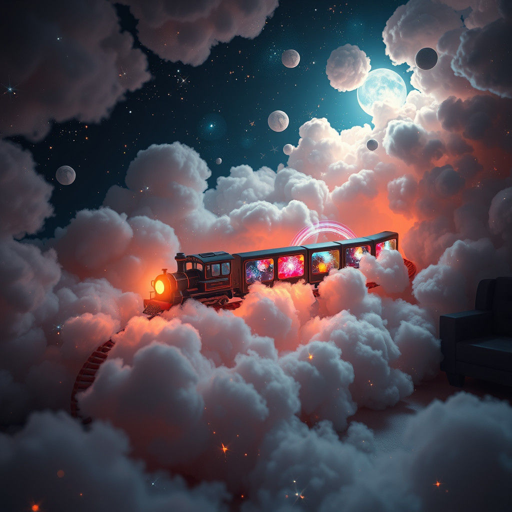 Holographic Train Zooms Through Stardust Room