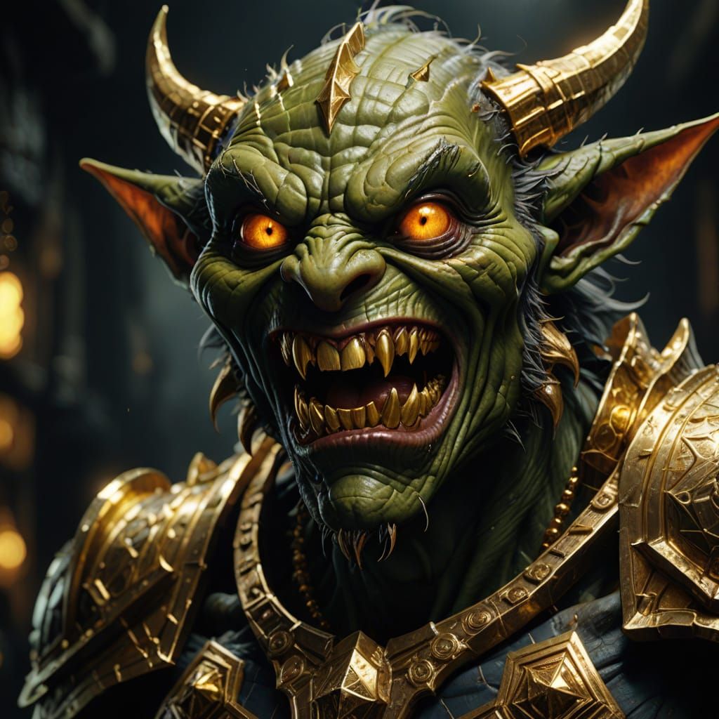 Dramatic Goblin Portrait in Hyper-Realistic Digital Art