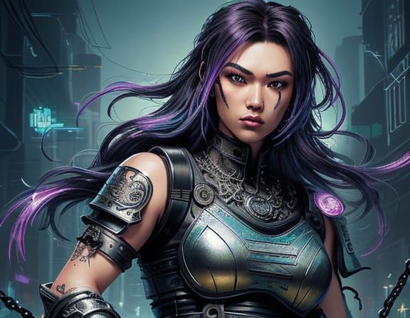 8-bit pixels art. The offensive of the Mongol army. Female Mongolian warrior. She is curvy and lithe-bodied. Artwork by ...