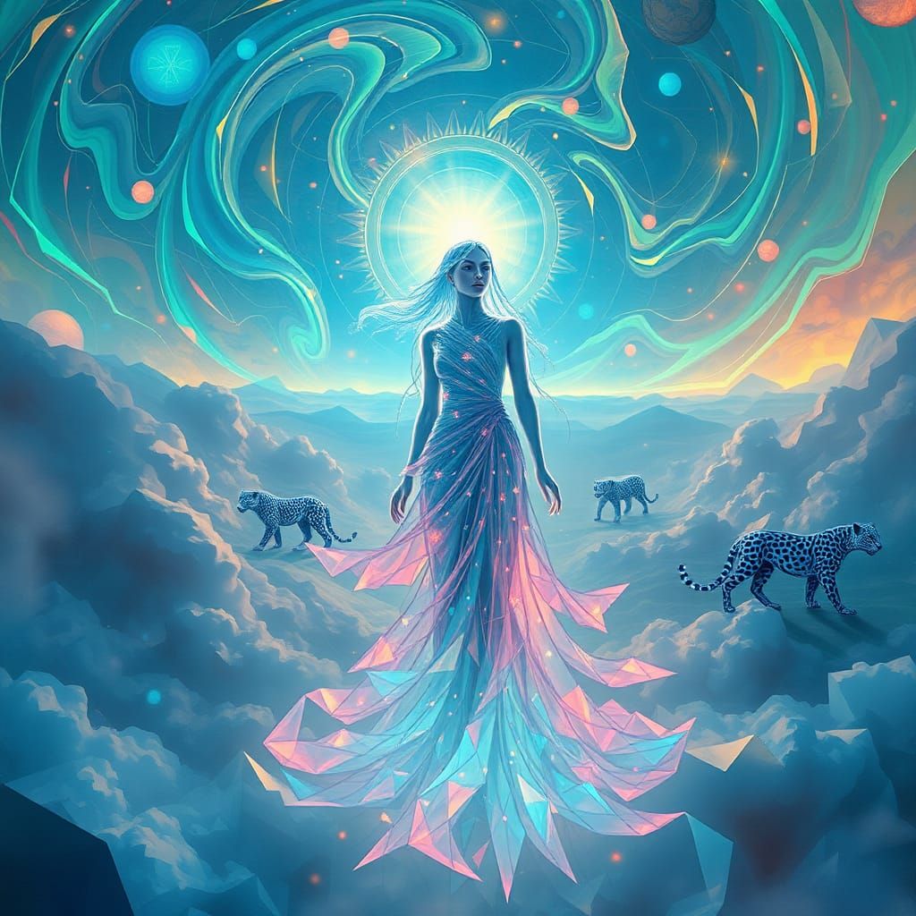Celestial Shaman Dreamscape in Surrealist Style