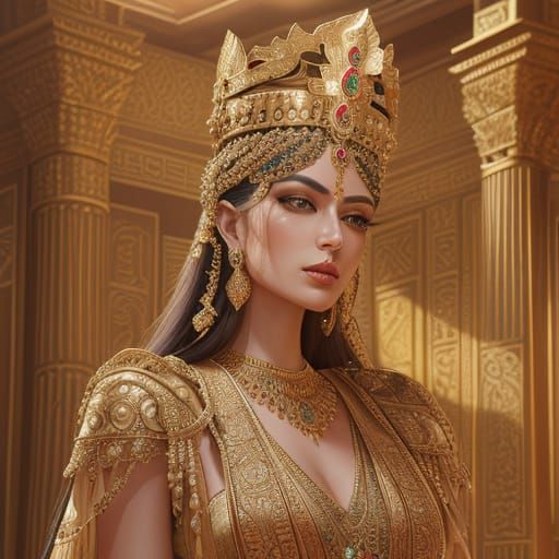 Ancient Mesopotamian Royal Portrait in Photorealistic Detail