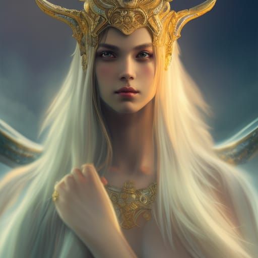 Angelic Male Models with Gold, Detailed Digital Art