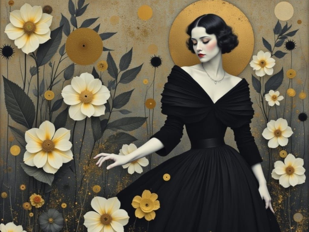 Art Deco Singer in Impasto Style