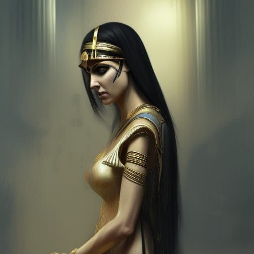 Cleopatra Portrait in Sinister Fantasy Art Style