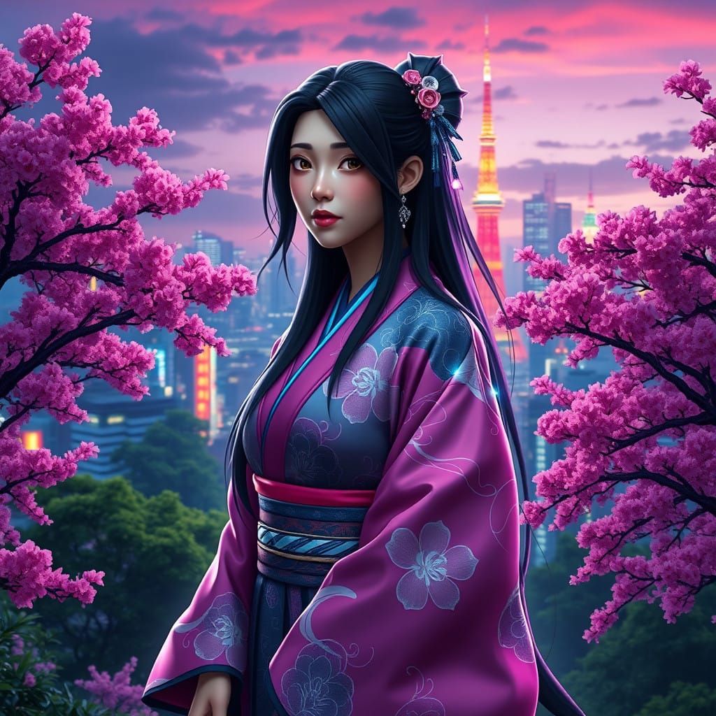 Mystical Tokyo Warrior Fortnite Skin in Traditional Japanese...