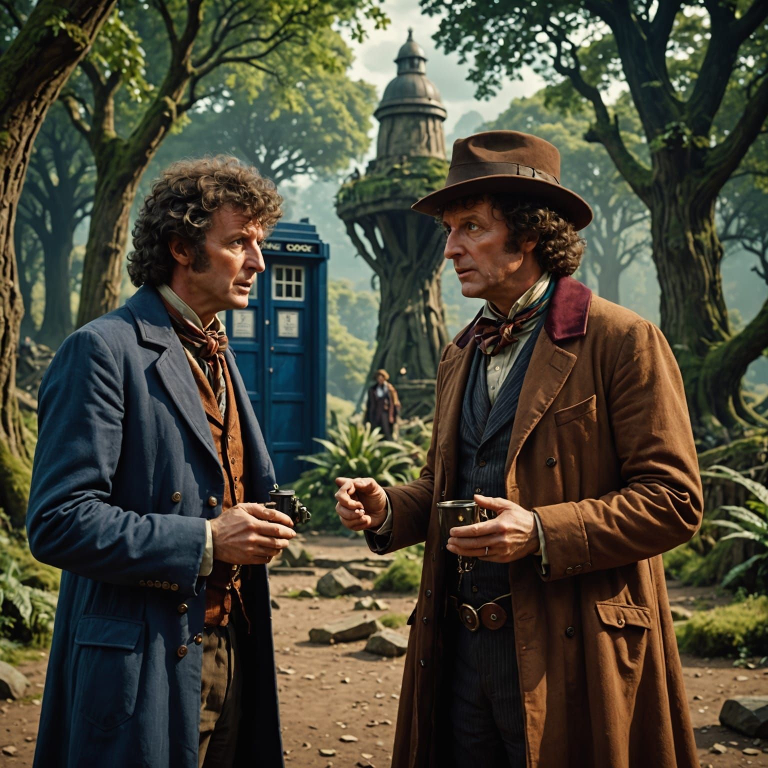 Doctor Who: Fourth Doctor and The Watcher on Logopolis