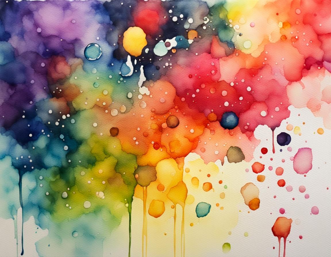 Vivid Watercolor Blobs with Bokeh Effect