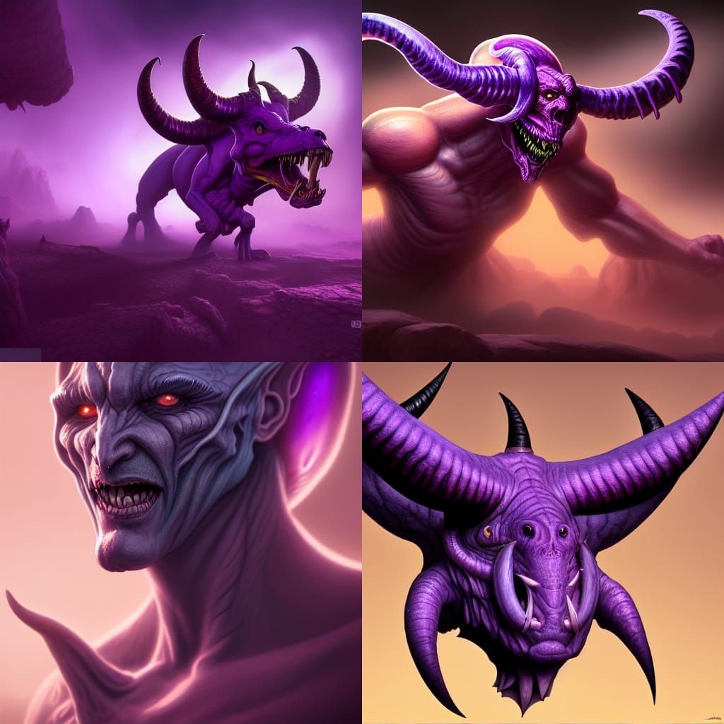 Flying Purple People Eater Portrait in 8k Resolution