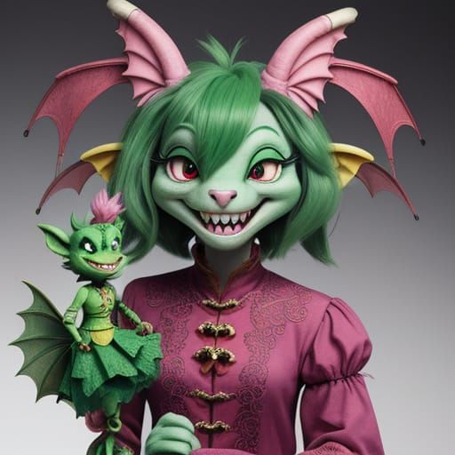 Delightful Puppet Dragon Dangles from Strings