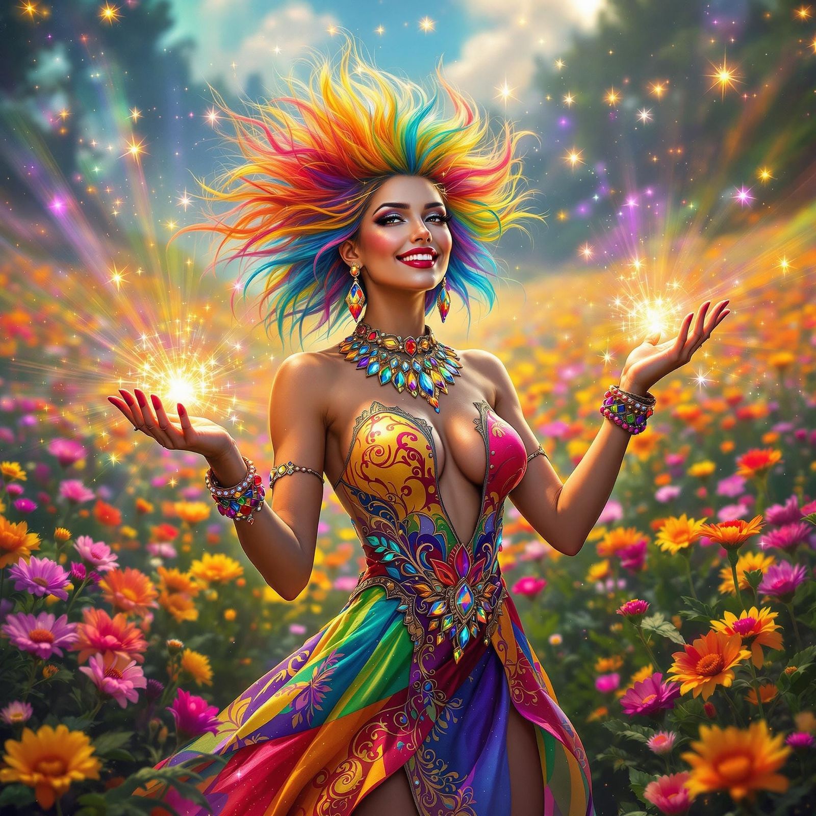 Rainbow Enchantress Unleashes Magical Lights