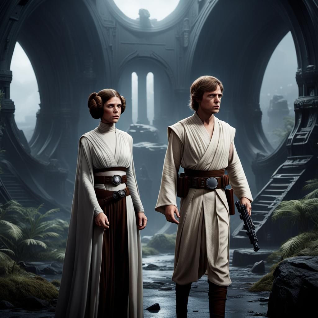 Dark Side: Young Leia and Luke Skywalker