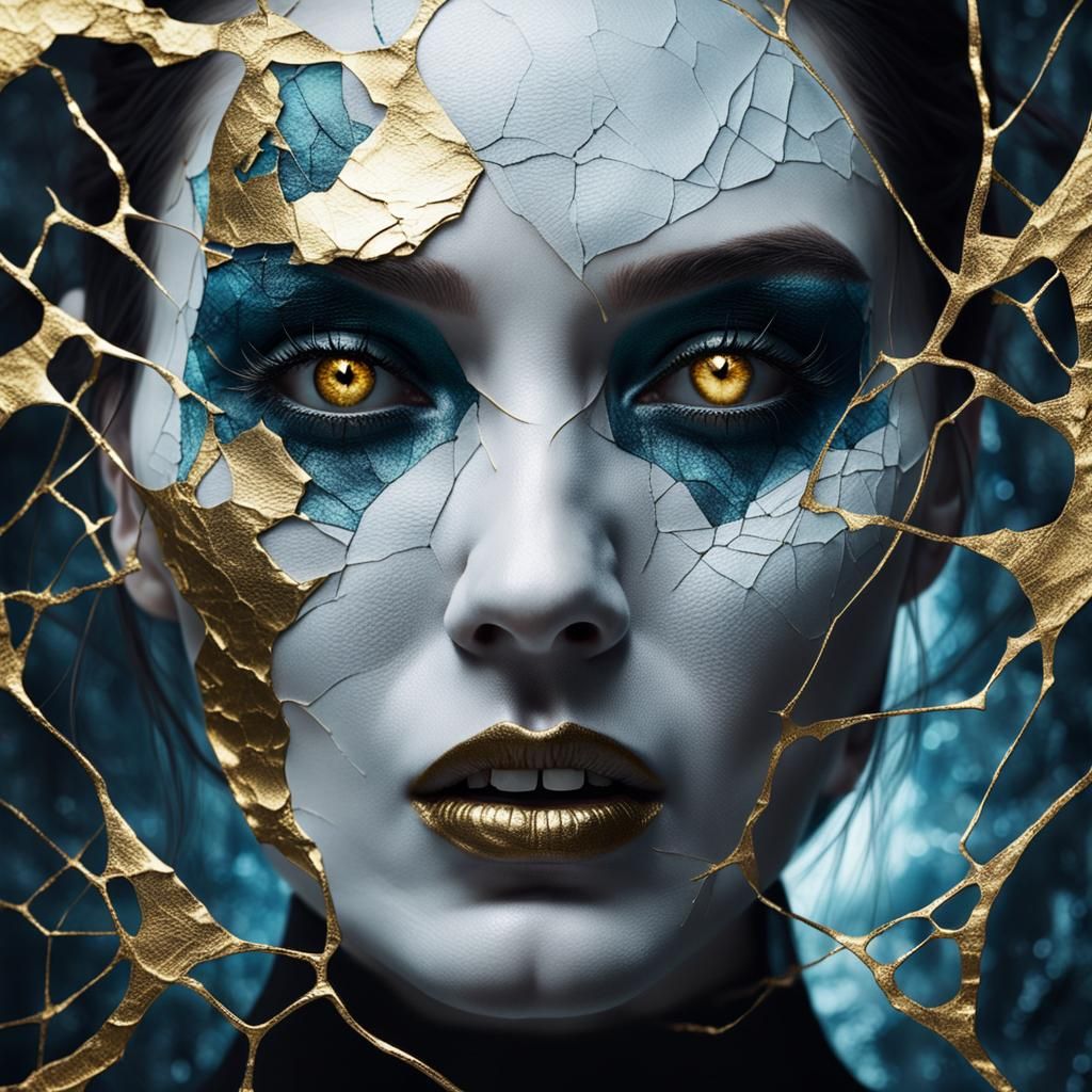 Vampire Girl: Kintsugi Surreal Vision Art