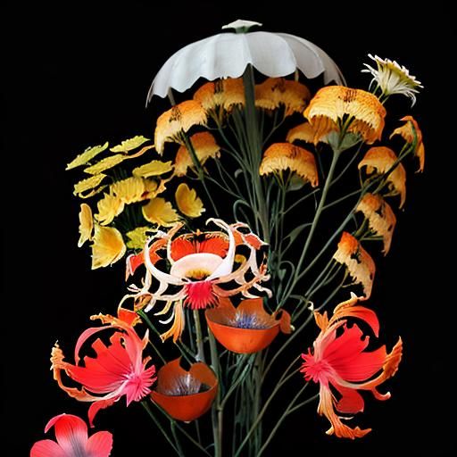 Lush Rainforest Oil Painting with Towering Trees