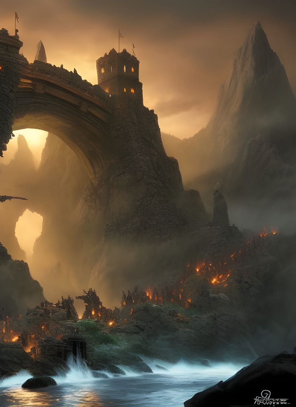 Orc Horde Siege: Epic Fantasy Battle Scene