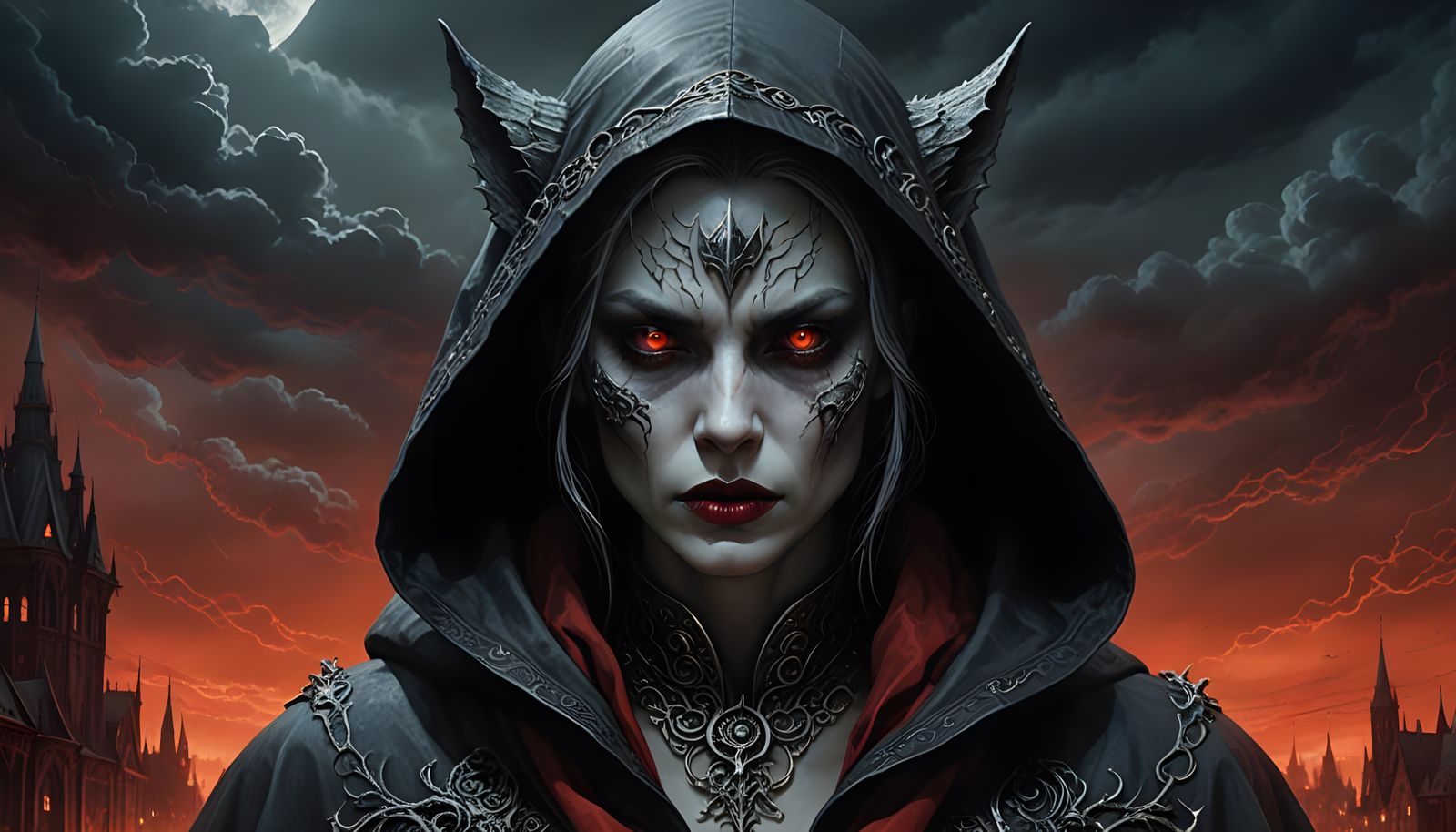 Werewolf Transformation in Moonlit Darkness