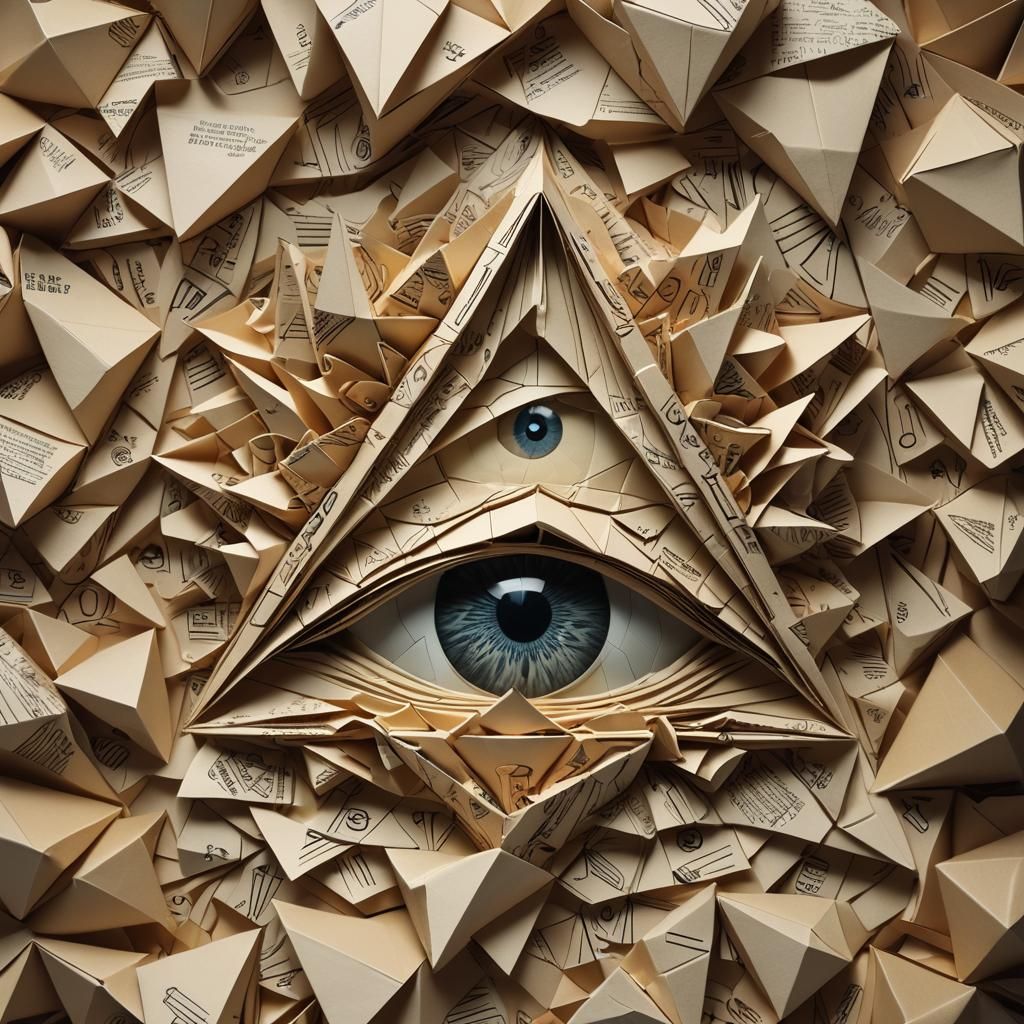 Surreal Origami Sauron's Eye Papercraft Art