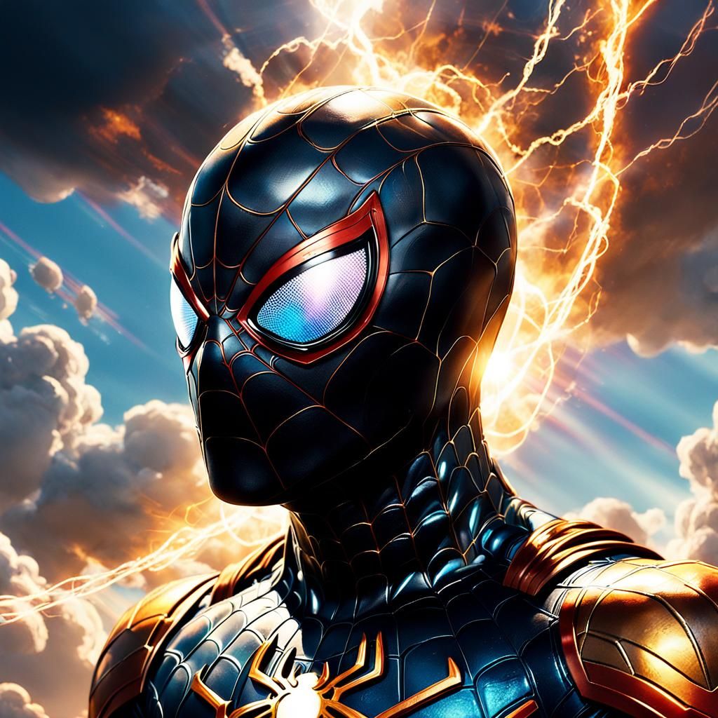 Spider-Man in God-Level Cosmic Armor with Energy