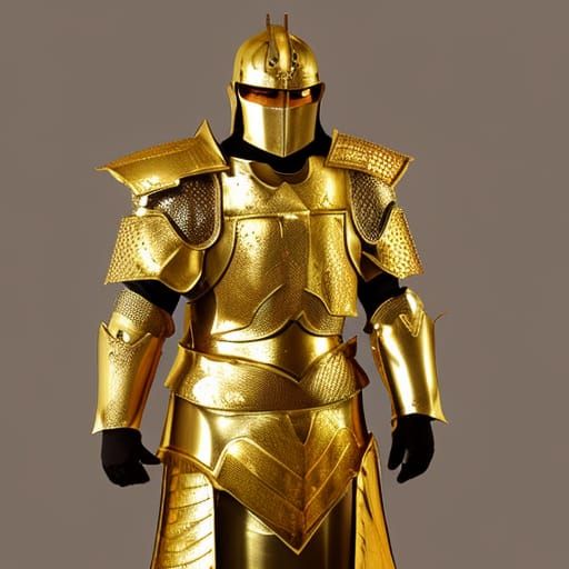 Radiant Gold Armored Crusader in Divine Light