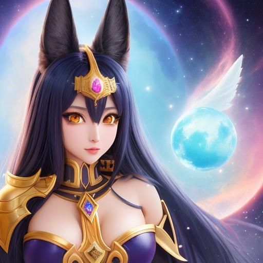 Cute Anubis Furry Female in Anime Chibi Style